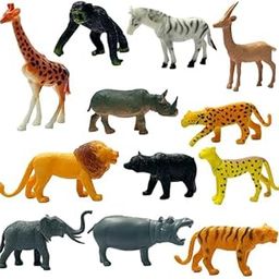 HK TOYS pcs of 12 Big Size Wildlife Animal Toy Set, Durable PVC Realistic Mini Jungle Zoo Animals for Toddlers & Old Childrens, Non-Toxic, School Projects, Vacations (Set of 1)-image-51