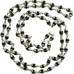 COPURE Natural Kali Tulsi Seeds with Silver Caps Jaap Mala for Puja Black Kala Tulsa Chain Unisex Religious Necklace - Beads-image-15