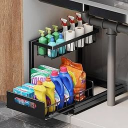 SHIPLORD® Maximize Under-Sink Space: Sliding Basket Organizer with Smooth Drawer for Efficient Kitchen Storage-image-62