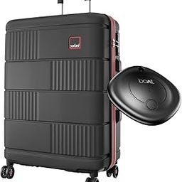 Trackr 8 Wheels 79cm Large Size GPS Enabled Trolley Bag with Boat Tag, Hard Case Polycarbonate Luggage, TSA Lock, Organized Interior, Suitcase for Travel, Trolley Bags for Travel, Black-image-50