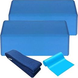 2 pcs Yoga Block 1pcs Cotton Yoga Strap 1pcs Flat Resistance Band, EVA Foam Soft Non-Slip Surface Stability Blocks Yoga Strap Set for Yoga Pilates Meditation Exercise Fitness Sport-image-30