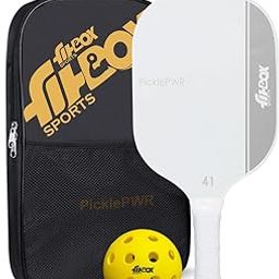 FitBox Sports PicklePWR Pickleball Paddle – Premium Boarded Composite Surface & Shock-Absorbent Handle for Power & Accuracy | Men & Women - Offwhite-image-90