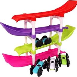 Toyshine Racer Ramp Toy With 4 Cars, 4 Ramps And Race Track For 1, 2, 3 Toddlers, Boys & Girls Educational Vehicle With Figures-26
