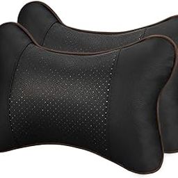 [Pack of 2] Car Neck Pillow , JELEGANT Breathable Auto Head Neck Rest Cushion Relax Neck Support Headrest Comfortable Soft Pillows for Travel Car Seat & Home [Black]-picture-14