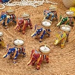 Ridhi Sidhi 15 Pcs Decorative Elephant Diya Set | Tea Light Holders for Ganesh Chaturthi, Diwali & More-image-62