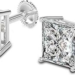 925 Sterling Silver Square Cubic Zirconia Small Stud Earrings for Women Girls- BIS Hallmarked-6