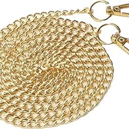 Urban Creation Gold Aluminium Handbag Chain • Lightweight Crossbody Chain Strap • Purse Strap • Mask Lanyard • Bride or Bridesmaid Gift -47.52" Size-1 Pcs -(Golden)-image-3