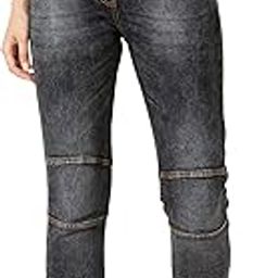 miss chase Women's Black Relaxed Fit Mid Rise Regular Length Stretchable Denim Joggers-picture-25