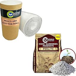 Absorbent Cotton Wool Roll 500gm Used for Makeup Remover face Cleansing Multipurpose use and Perlite for Plants 1KG Potting Mixture Soil Best for Indoor Outdoor Plants-image-22