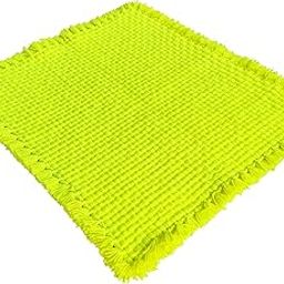 CRM TRADERS Woolen Puja Aasan Mat for Prayers - Handmade Decorative Pooja Mat 21 x 22 inch - (Lime)-image-65