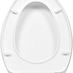 ELEGANT CASA Polypropylene Soft Closing Toilet Seat Cover/Western Toilet Seat Cover for Bathroom/Seat for Commode With Stable Hinges- Elongated Shape Design Colour (Glossy White)-1 Set-image-8