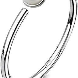 via mazzini 92.5-925 Sterling Silver 'Pearl Swirl Nose Curl' Clip-On No-Piercing Required Nose Ring For Women And Girls Pure Silver (NR051665) 1 Pc-picture-2
