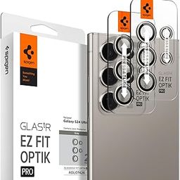 Spigen EZ Fit Optik Pro Tempered Glass Camera Lens Protector Guard for Galaxy S24 Ultra (Gray) - 2 Pack-17