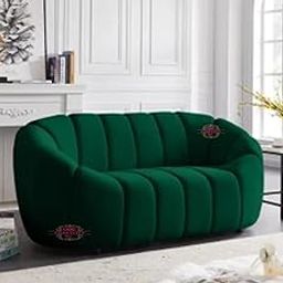 CRAFTCITY Sophisticated, Elegant, Durable & Comfortable LoveSeat Double Seater Sofa Set for Living Room and Office Two Seater (2 Seater) (Green)-image-35