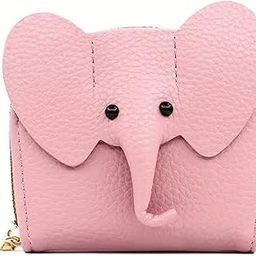 VEMILIO Elephant Shape Card Holder Wallet with Zipper for Girls & Women – Cute Animal Design, Compact Vegan Leather Purse with 11 Slots for Cards, Cash & Coins (Pink)-image-65