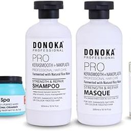 Donoka Kerasmooth & Nanoplastia Shampoo, Mask, Serum & Hair Spa Combo Promotes Hair Growth, Reduces Hair Fall (4 Items in the set)-image-73