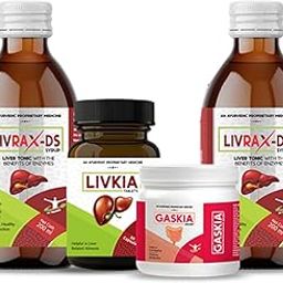 SANATVA LIVRAX DS Syrup 200ML Pack of 2 with Gaskia and Livkia - Digestion Support & Liver Detox-65