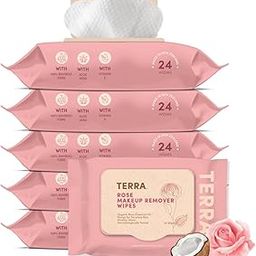 Terra Rose Makeup Remover Wipes, Skin Cleansing Facial Wipes, For all Skin Types, Wet Wipe for Face Moisturizing With Rose Freshness, No Perfume, No Harsh Chemicals & No Alcohol, 144 Wipes (Pack of 6)-image-45