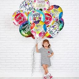 TOYXE Happy Birthday Round Foil Balloon Assorted Design Pack of 10 Pcs-image-18