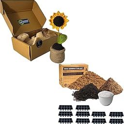 SUSHILA AGROFERT Handmade Crochet Sunflower Home Decor, Daisy Knitted Potted Plants Seed Germination Kit - 5kg with Peat Moss, Cocopeat, Perlite, Vermicompost-image-14