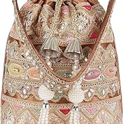 Velvet SilK Stylish Fancy Embroidery Unique Design Traditional Ethnic Wedding Party Handheld Potli For Women-54