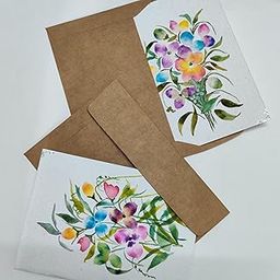 Handmade greeting card | hand-painted watercolor card | birthday card | flower card-image-1