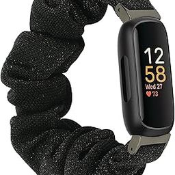 AWSMORE Elastic Bands Compatible with Fitbit Inspire 3 Bands Soft Stretchy Cloth Pattern Printed Fabric Replacement Wristband Bracelet For Women Girls-picture-15
