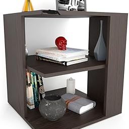 VARS DECOR Stay Claire Bedside Table with 2 Tier Shelves, Drawers for Bedroom, Living Room,wenge-23