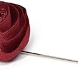Verceys Handmade Polyester Maroon Leaf Flower Lapel Men Brooch Boutonniere Tuxedo Pin Maroon Red-14