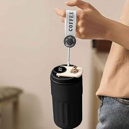 Shravans Coffee Travel Mug with Digital Display, Thermos Flasks, Stainless Steel Travel Mug, Insulated Vacuum Thermal Mug, Leak-Proof Travel Mug with Lid for Coffee (Black)-image-30
