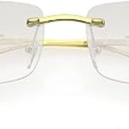Mc Stan Luxe Jaguar Metal Plated Temple Rimless Vintage Square Sunglasses-picture-51