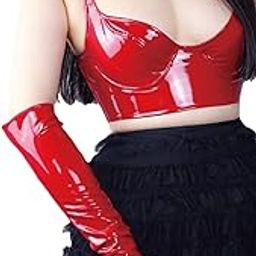 Latex Gloves Faux Leather PU SUPER LONG/ELBOW LENGTH/WRIST SHORT Womens' Opera Evening Party Gloves Beige-image-50