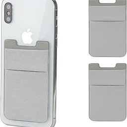 Mizi (2 Pack Adhesive Phone Stretchy Wallet, Card Holder for Back of Phone Stick on Phone Cases for iPhone/Android/Samsung Galaxy - Grey-image-70