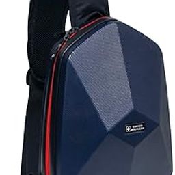 Unisex Navy Blue UFO Mini Crossbody Bag, 7L Capacity, Diamond-Cut ABS Hard Case with 180° Opening, Lightweight & Durable Sling Bag for Travel, Office, and Everyday Use-picture-12