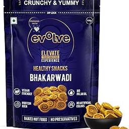 Evolve Baked Bhakarwadi Healthy Snacks for Kids, Adults | Gluten Free, No Artificial Colors or Preservatives, Freshly Made, Ready to Eat, Crunchy Masala Flavor - 100g-image-90