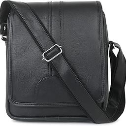 PU Leather Sling Cross Body Travel Office Business Messenger One Side Shoulder Bag for Men Women (Black)-image-92
