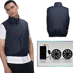 brrf Personal Fan with Air-Conditioned Jacket Basic Version, Cooling Jacket,Beat the Heat, Indoor/Outdoor Activities, Battery Fan Set, 10000 mAh, 5 V, Unisex, Instant Cooling-image-77