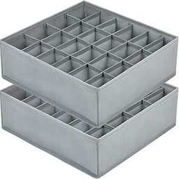 Shavi Bag Non-Woven 2 Pack Closet Socks Organizer Drawer Divider, 24 Cell Collapsible Closet Cabinet Organizer For Clothing, Storing Socks, Lingerie, Underwear Pack Of 2 (Grey)-25