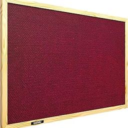 GOSHU 2 feet x3 feet Natural Wooden Frame Notice Premium Material Pin-up Board/Soft Board/Bulletin Board/Pin-up Display Board for Office, School and Home (Maroon, 2x3 feet)-image-65