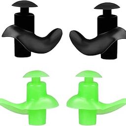 2 Pairs Swimming Earplugs, Waterproof Reusable Silicone Swimming Ear Plugs for Swimming Showering Bathing Surfing Snorkeling and Other Water Sports, Suitable for Kids and Adults (Black, Green)-picture-29