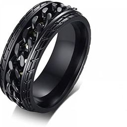 Stainless Steel Stylish adjustable proposal Couple band thumb Silver Platinum Blue combo chain Finger Ring for Men Mens couples gents unisex Boys Boyfriend MEN RINGS-AM053-image-14