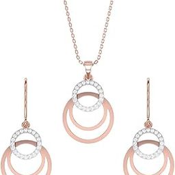 925 Sterling Silver Irina Pendant Earring Chain Jewellery Set | Rose Gold Rhodium Plated, Swiss Zirconia | Gift for Women & Girls-image-23