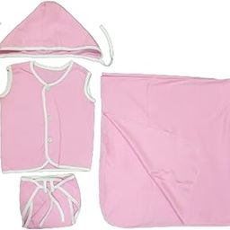 Castle Care - Newborn Baby Garment Hospital Set - Usefull for Baby Shower Gift - Organic Cotton Fabrics, Jhabla with Cap, Nappi, & Towel-image-87