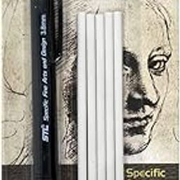 Levin Eraser Pen Mechanical Refillable 3.8mm Erase Pen with 5 Eraser Refills for Fine Artwork Sketching Drawing Arts Graphics Designs,Black Eraser-image-79
