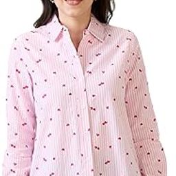 Women Hearts Printed Spread Collar Cuff Sleeves Shirt-image-16
