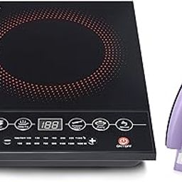 Usha Cookjoy (Cj1600Wpc) 1600 Watt Induction Cooktop (Black), Sealed, 1 Burner & USHA Armor AR1100WB 1100 W Dry Iron with Black Weilburger Soleplate (Purple)-image-7