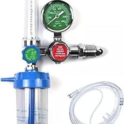 Dr Yonimed Oxygen Flowmeter With Fine Attachment Valve Flow Meter With Rotameter & Humidifier Bottle Polycarbonate Humidifier Bottle | Spindle Adjustable Pressure Gauge | Accurate Metering Tubes & Control Valves-21