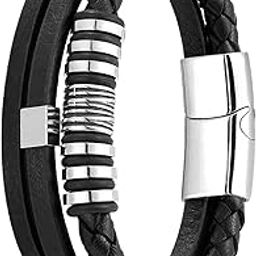 CALANDIS™ Punk Bracelet Titanium PU Leather 3 Layers Simple Circle Rings | Other Jewelry & Watches-image-55