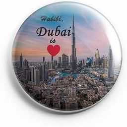 AVI 58mm Regular Size Metal Fridge Magnet Blue Dubai is Love Travel Souvenir MR8002055-image-32
