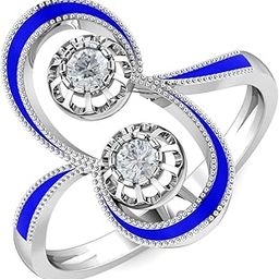 kuberbox 14KT White Gold Abstract Leora Ring for Women-picture-21